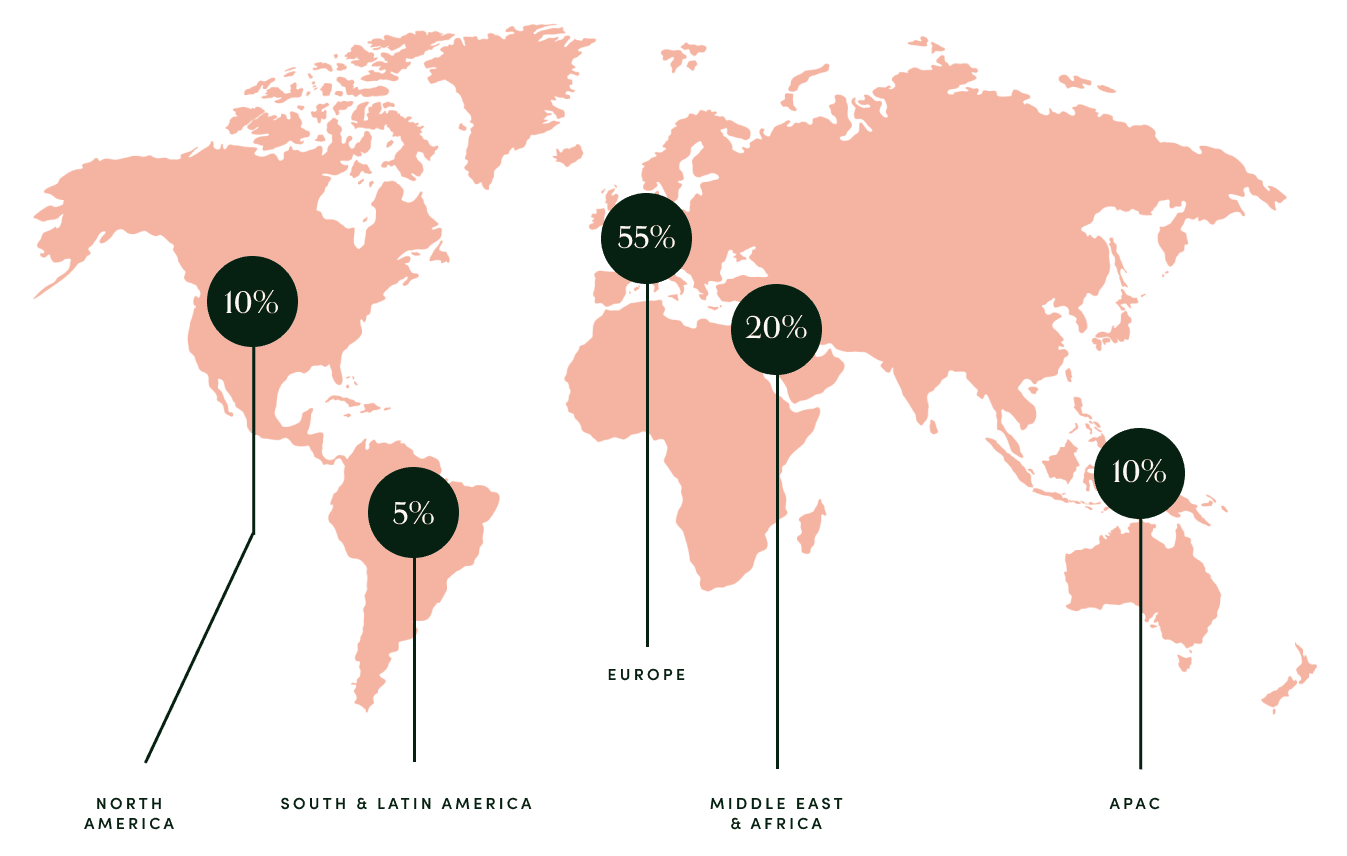Map showing where Amour’s community comes from